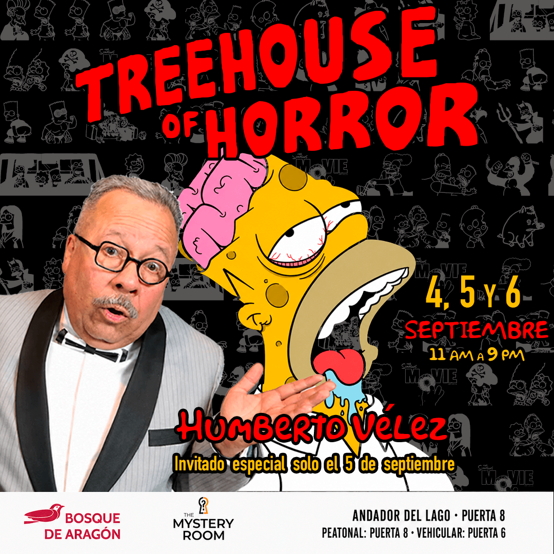 Flyer del fin de semana de La Casita de los Horrores con Humberto Vélez